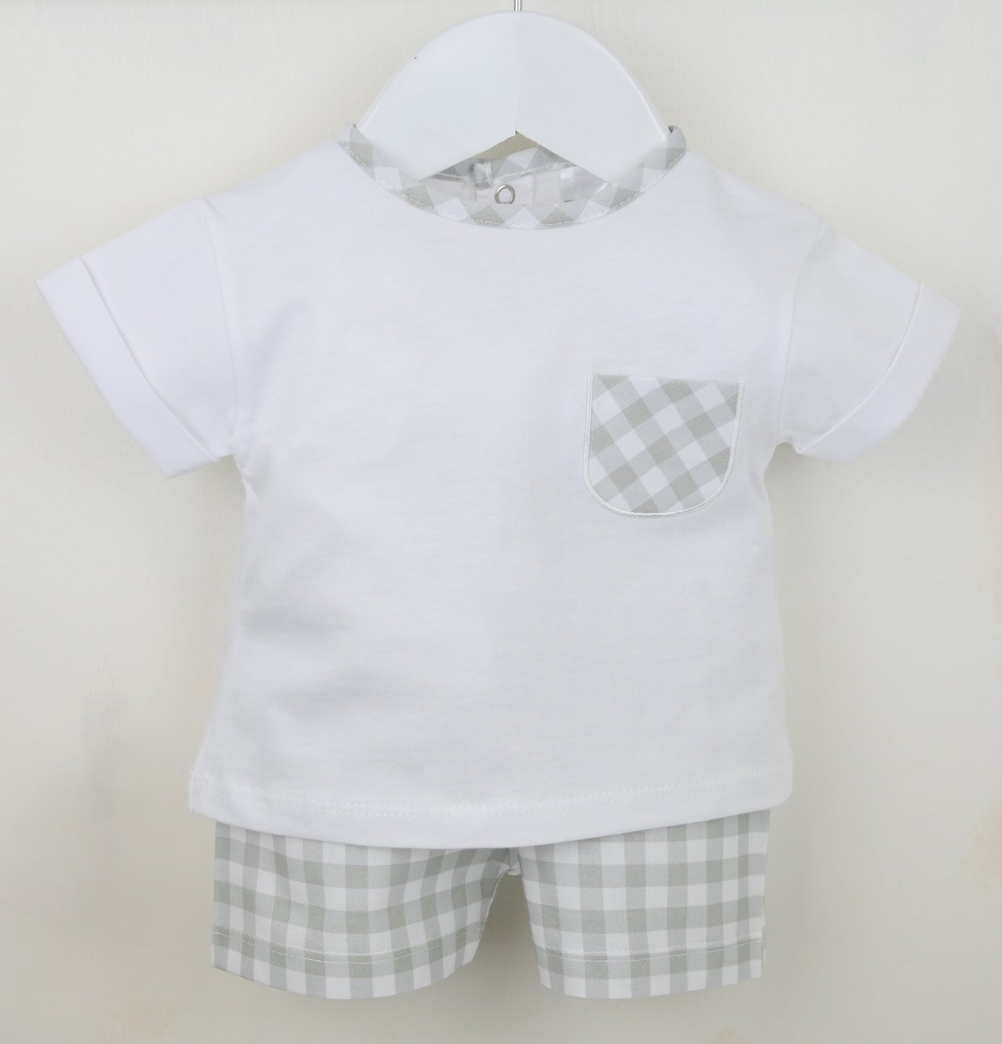 PRE ORDER PEX Baby Boy Sage Checked Short Set Flynn