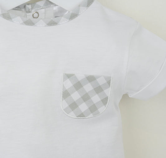 PRE ORDER PEX Baby Boy Sage Checked Short Set Flynn