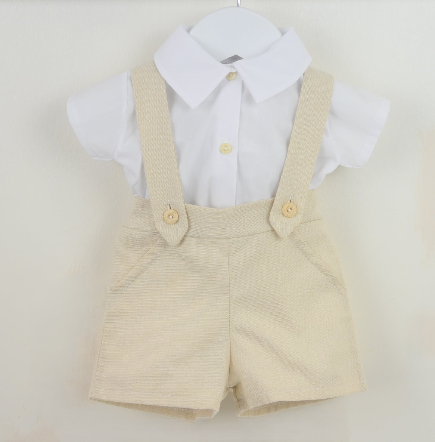 PEX Baby Boy Beige Dungaree Set Baxter