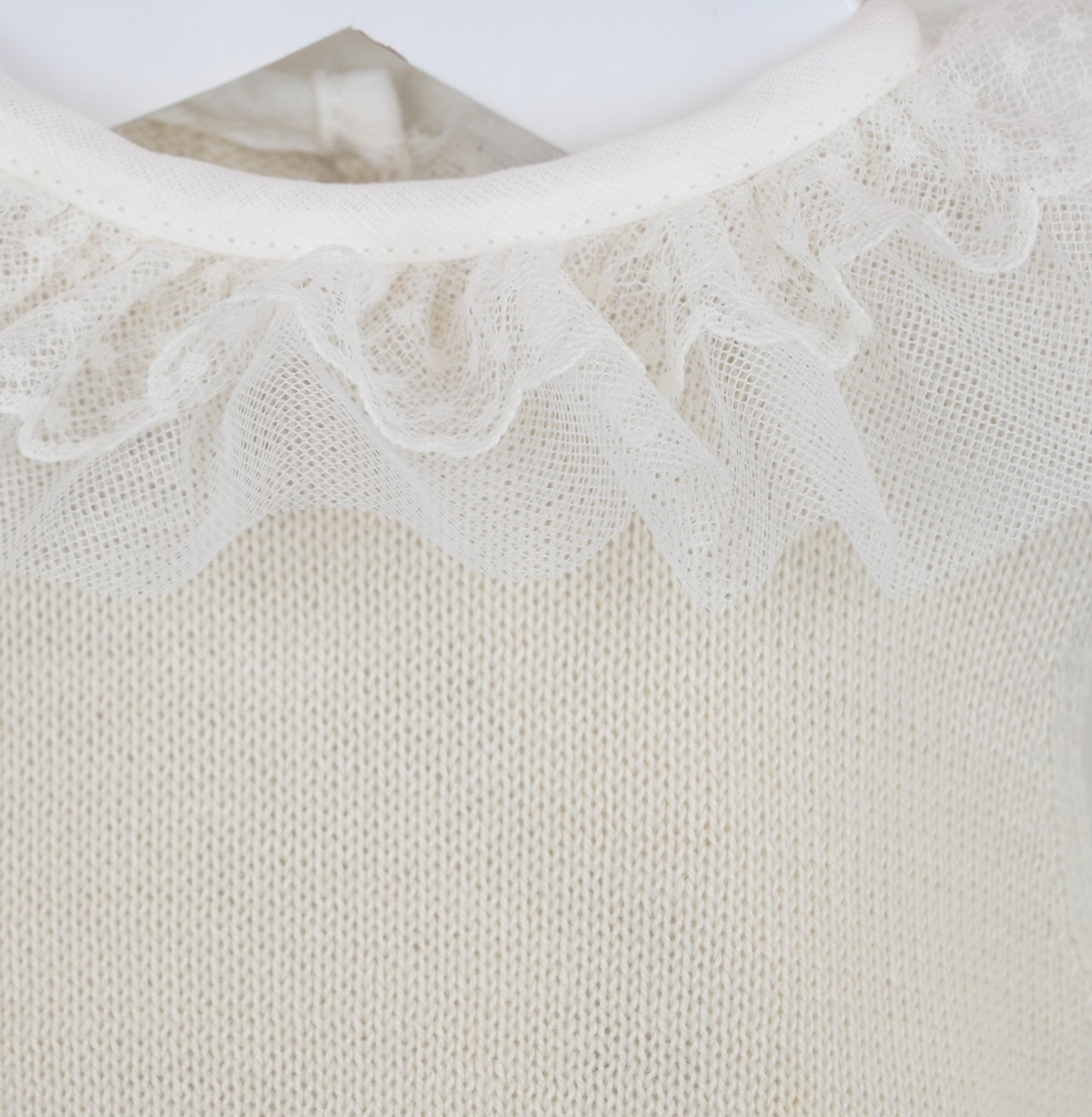 PEX Baby Girl Beige Knit Lace Dress Tammy