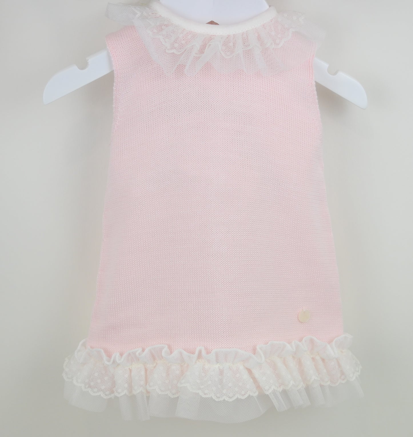 PEX Baby Girl Pink Knit Lace Dress Tammy