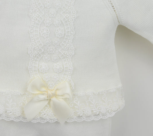 PRE ORDER PEX Baby Girl Ivory 3 Piece Knitted Set Lara