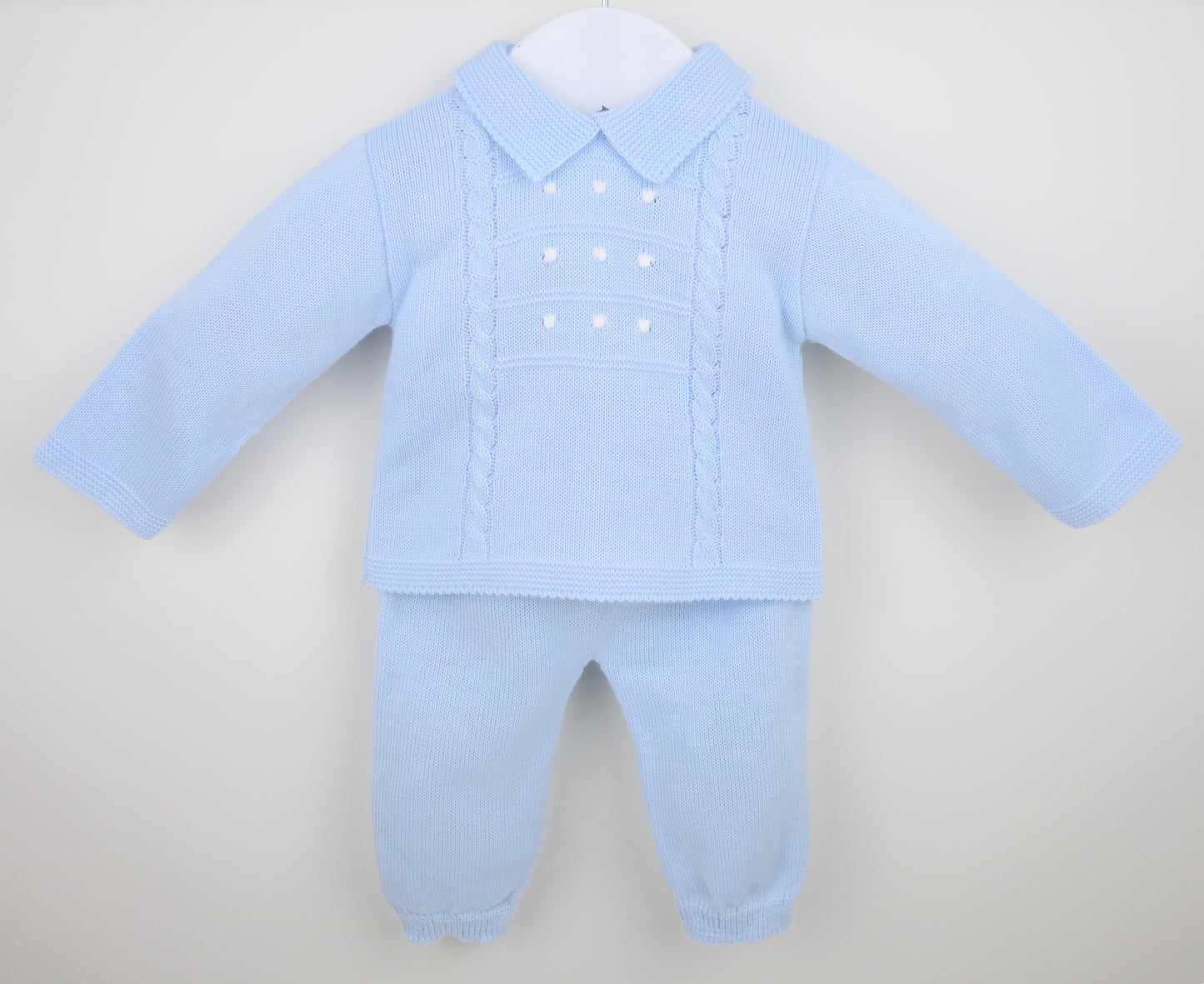 PRE ORDER PEX Baby Boy Blue Knitted Trouser Set Thomas