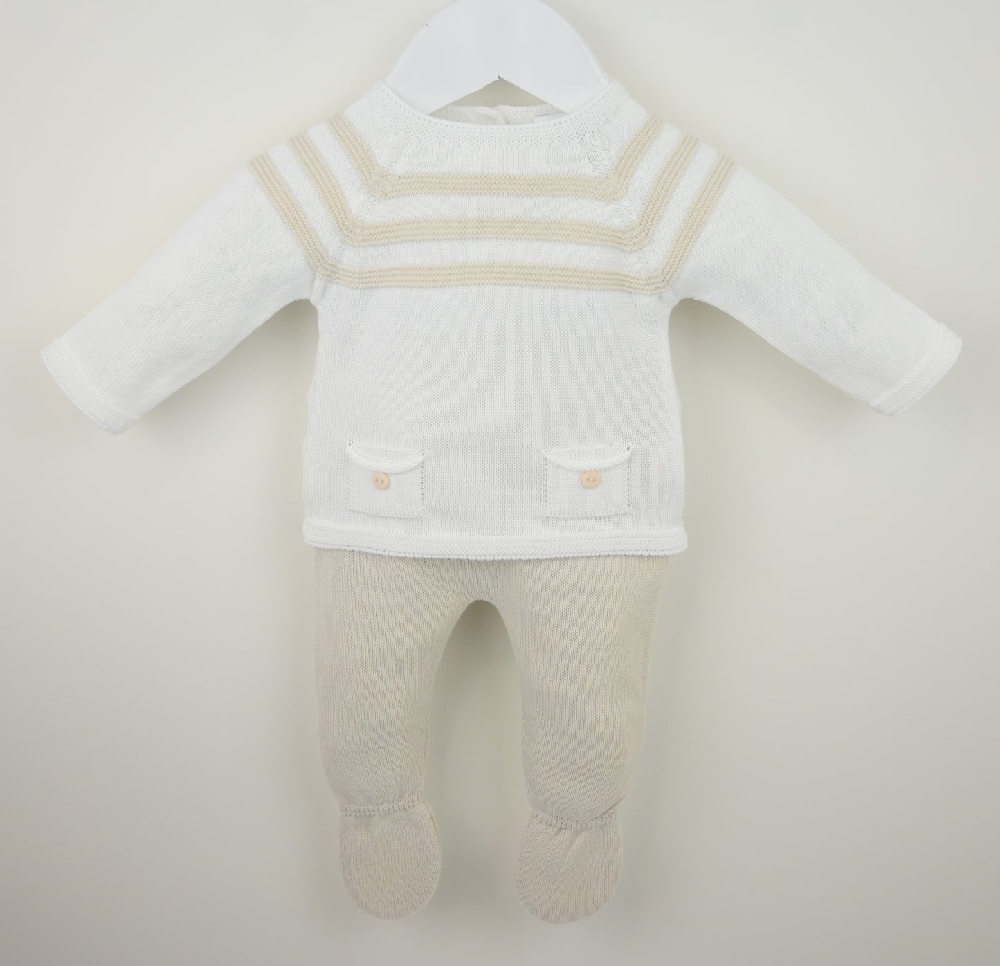 PRE ORDER PEX Baby Boy Cream Stripe Knit Set Julius
