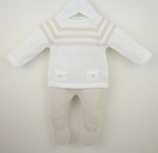 PRE ORDER PEX Baby Boy Cream Stripe Knit Set Julius