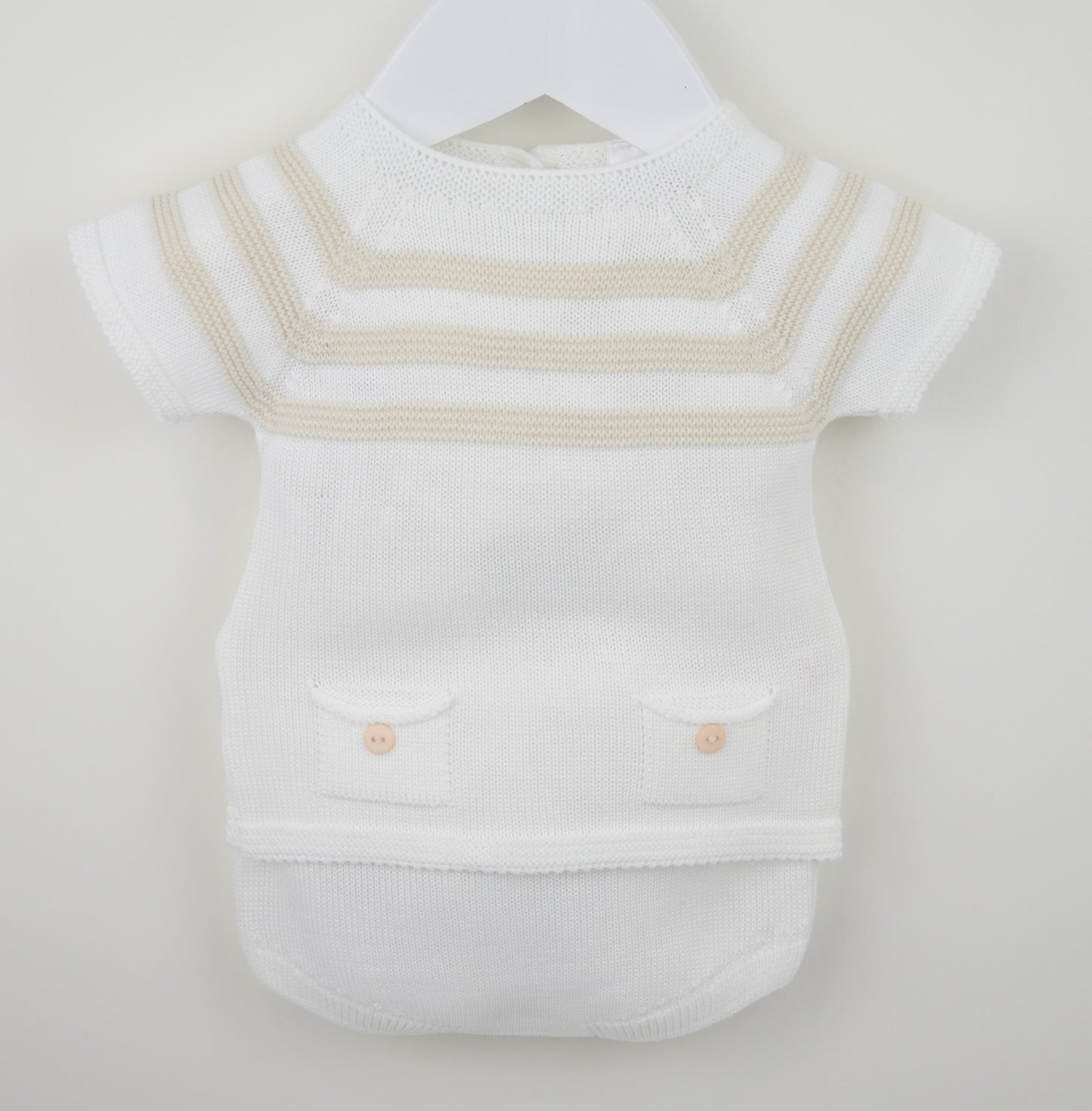 PEX Baby Boy Cream Stripe Knit Pant Set Julius