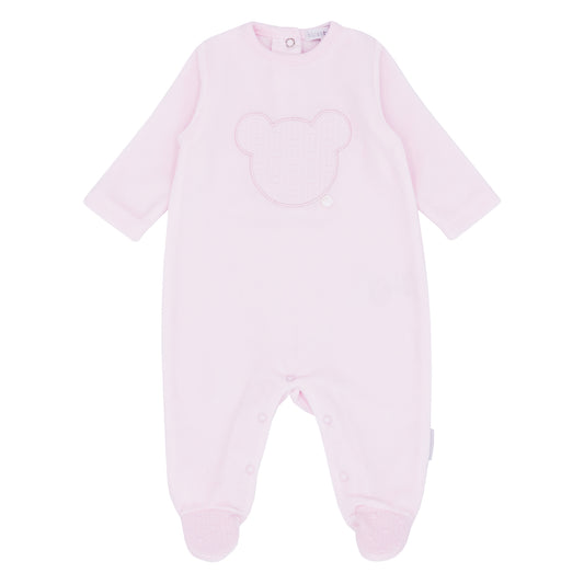 PRE ORDER Blues Baby Girls Pink Velour Teddy Babygrow BB1118