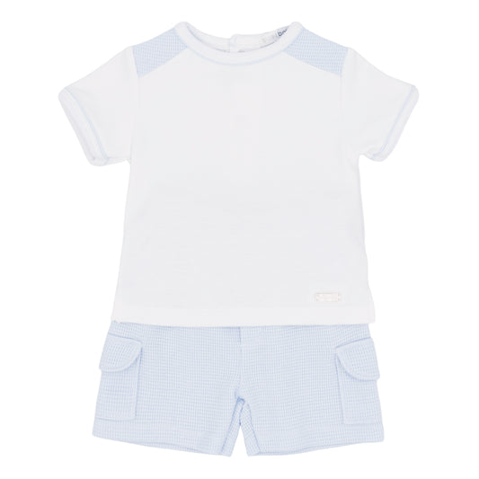 PRE ORDER Blues Baby White & Blue Short Set BB3038