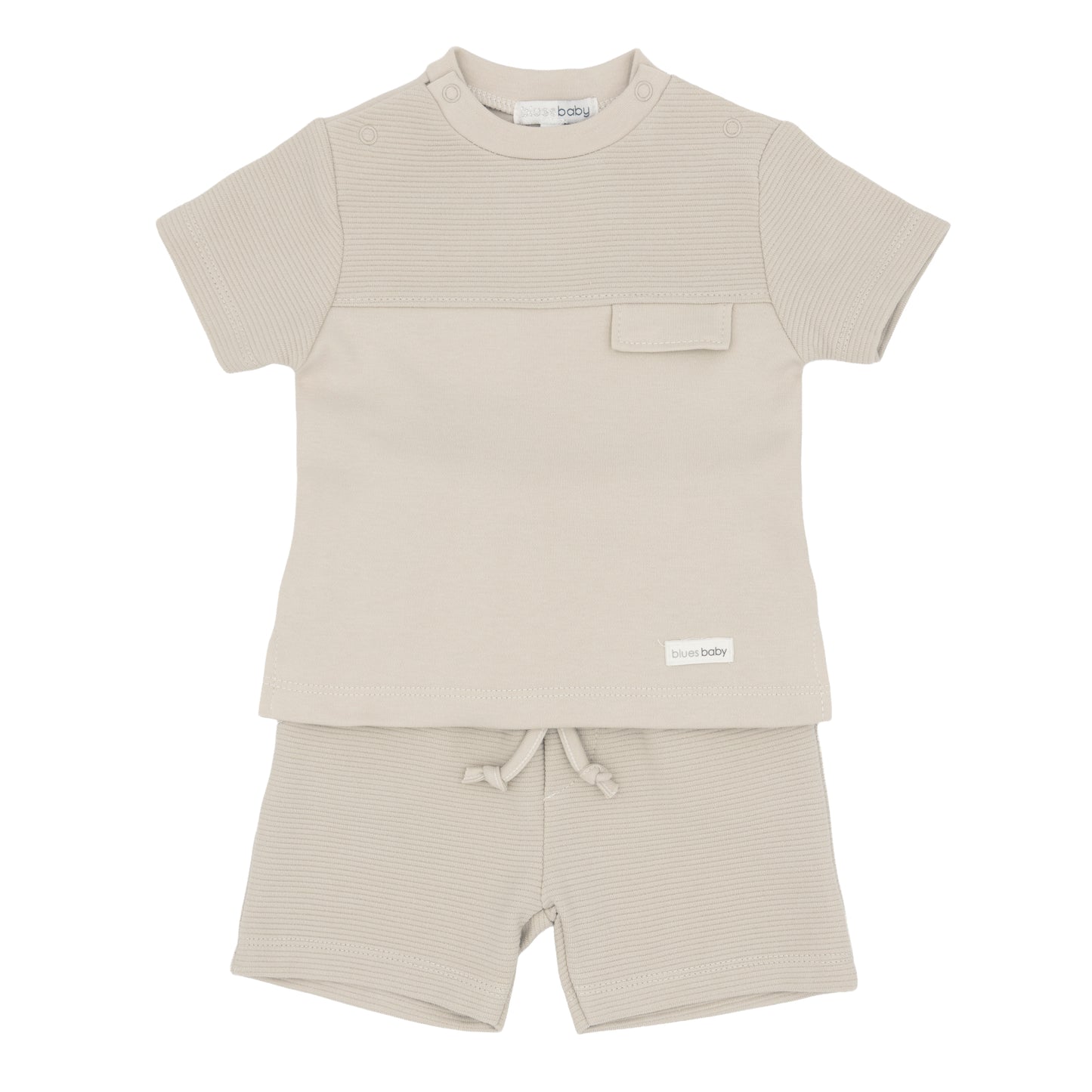 PRE ORDER Blues Baby Boys Beige Ribbed Short Set BB3069