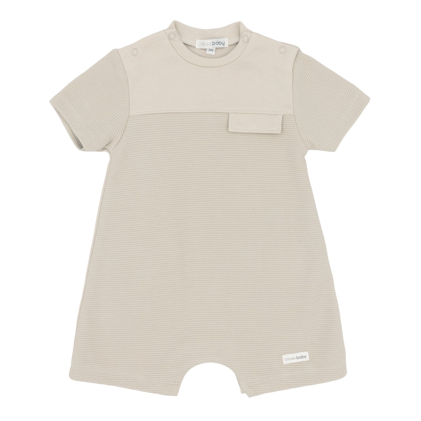 Blues Baby Boys Beige Ribbed Romper BB3070