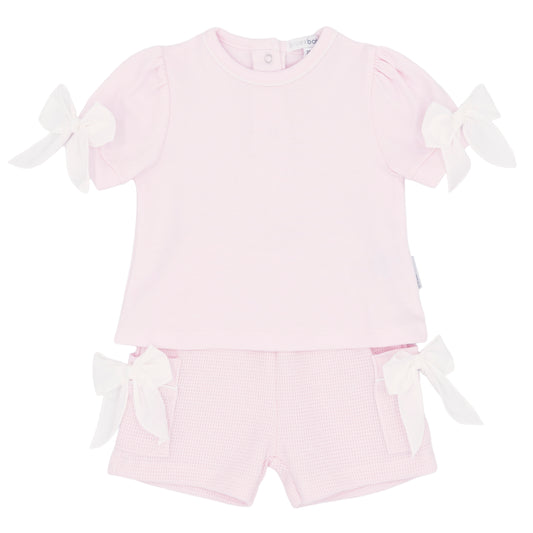 PRE ORDER Blues Baby Girls Pink Bow Short Set BB3078