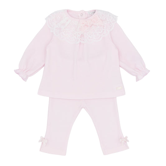 Blues Baby Girls Pink Lace Legging Set BB3122