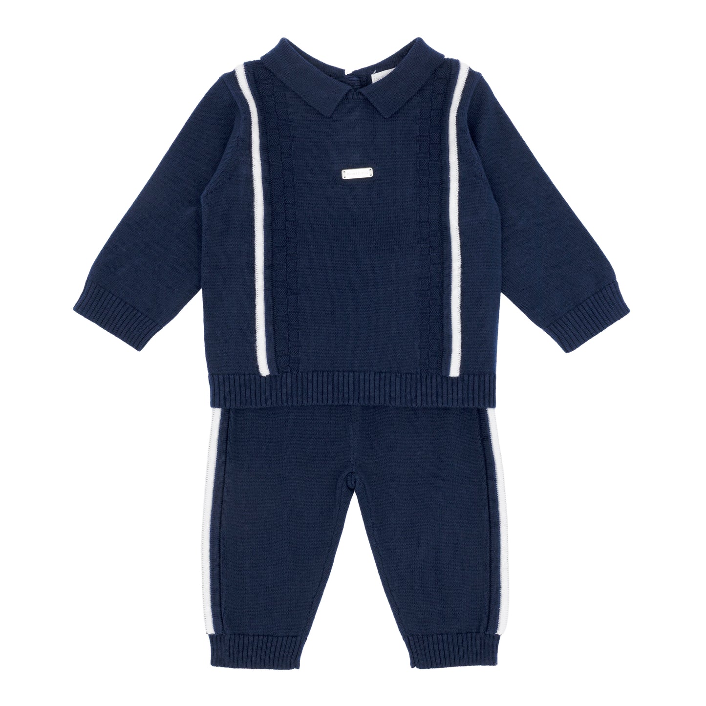 PRE ORDER Blues Baby Boys Navy Knitted Trouser Set BB3131