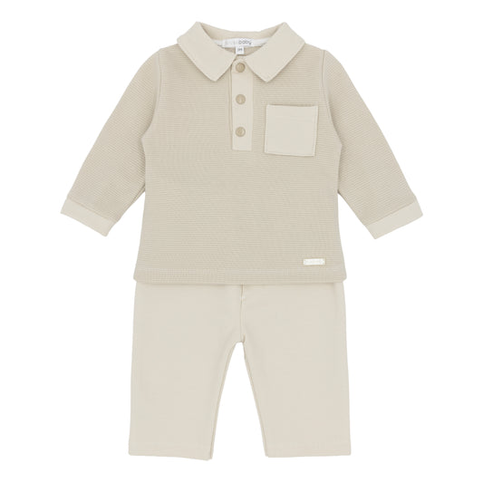 Blues Baby Boys Beige Polo & Trouser Set BB3232