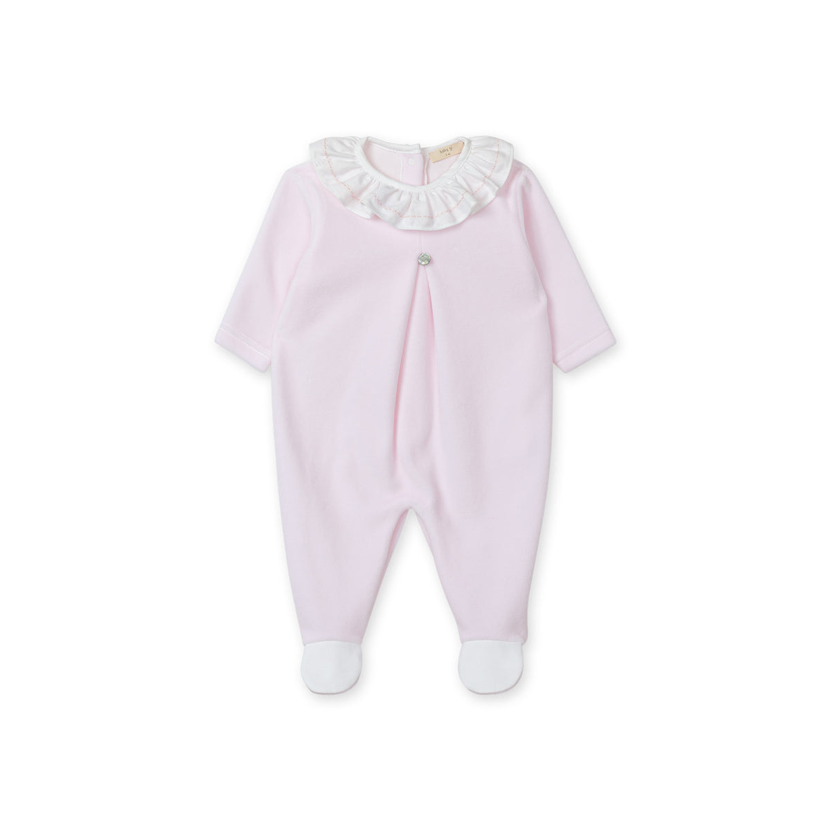 PRE ORDER Baby Gi Pink Velour Plain Babygrow BG500