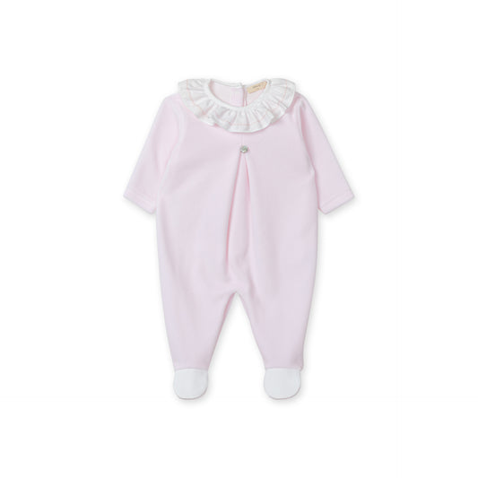 PRE ORDER Baby Gi Pink Velour Plain Babygrow BG500