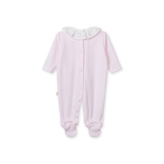 PRE ORDER Baby Gi Pink Velour Plain Babygrow BG500