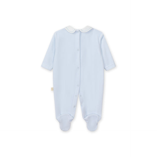 PRE ORDER Baby Gi Blue Velour Plain Babygrow BG500