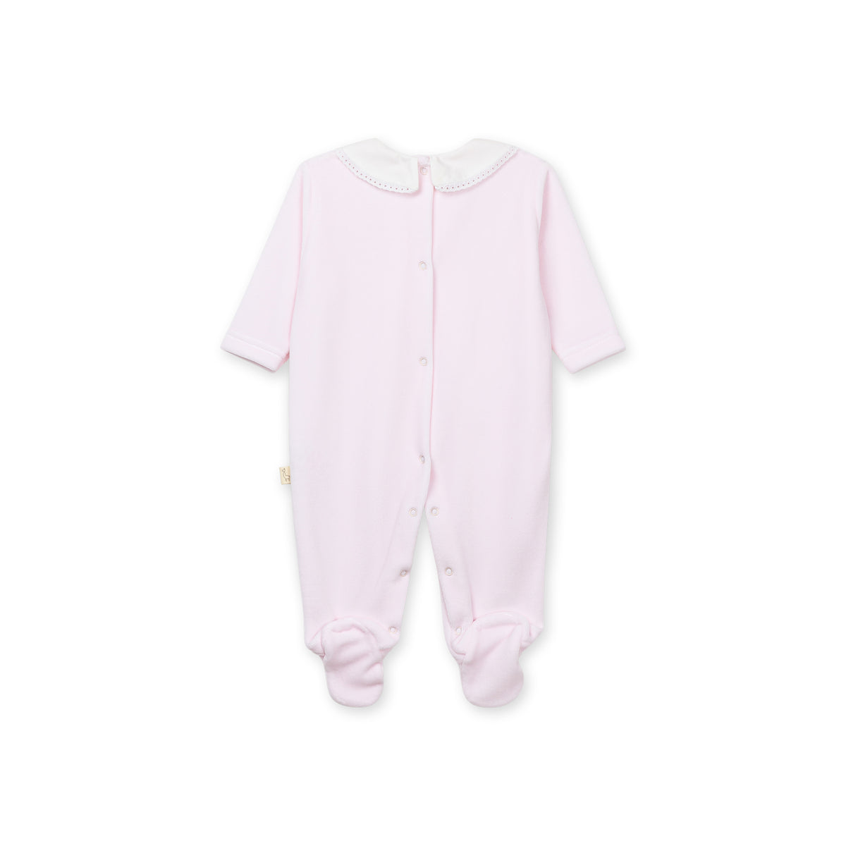 Baby Gi Girl Pink Velour Bow Babygrow BG502
