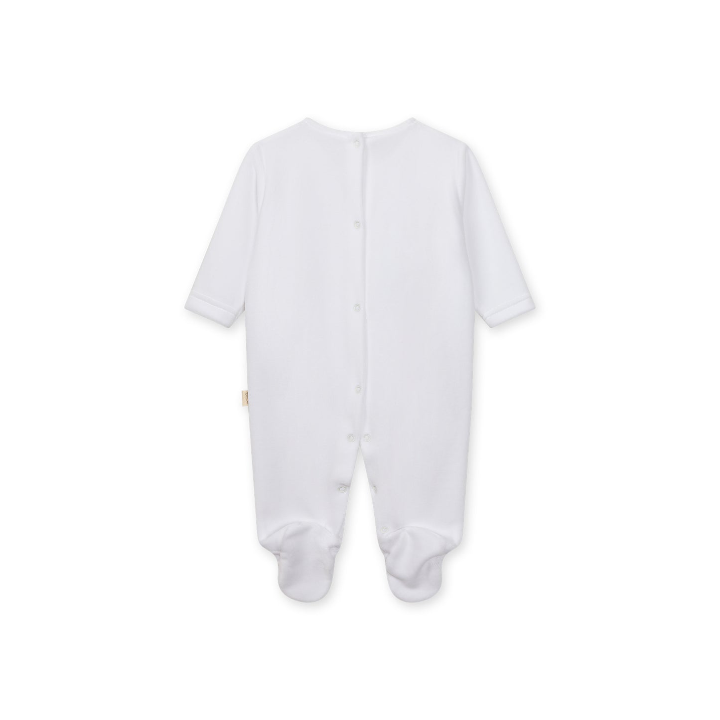 Baby Gi White Velour Scallop Babygrow BG510