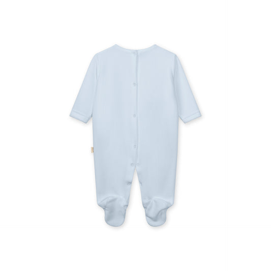 Baby Gi Blue Velour Scallop Babygrow BG510