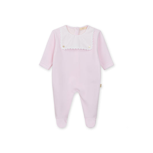 Baby Gi Pink Velour Scallop Babygrow BG510