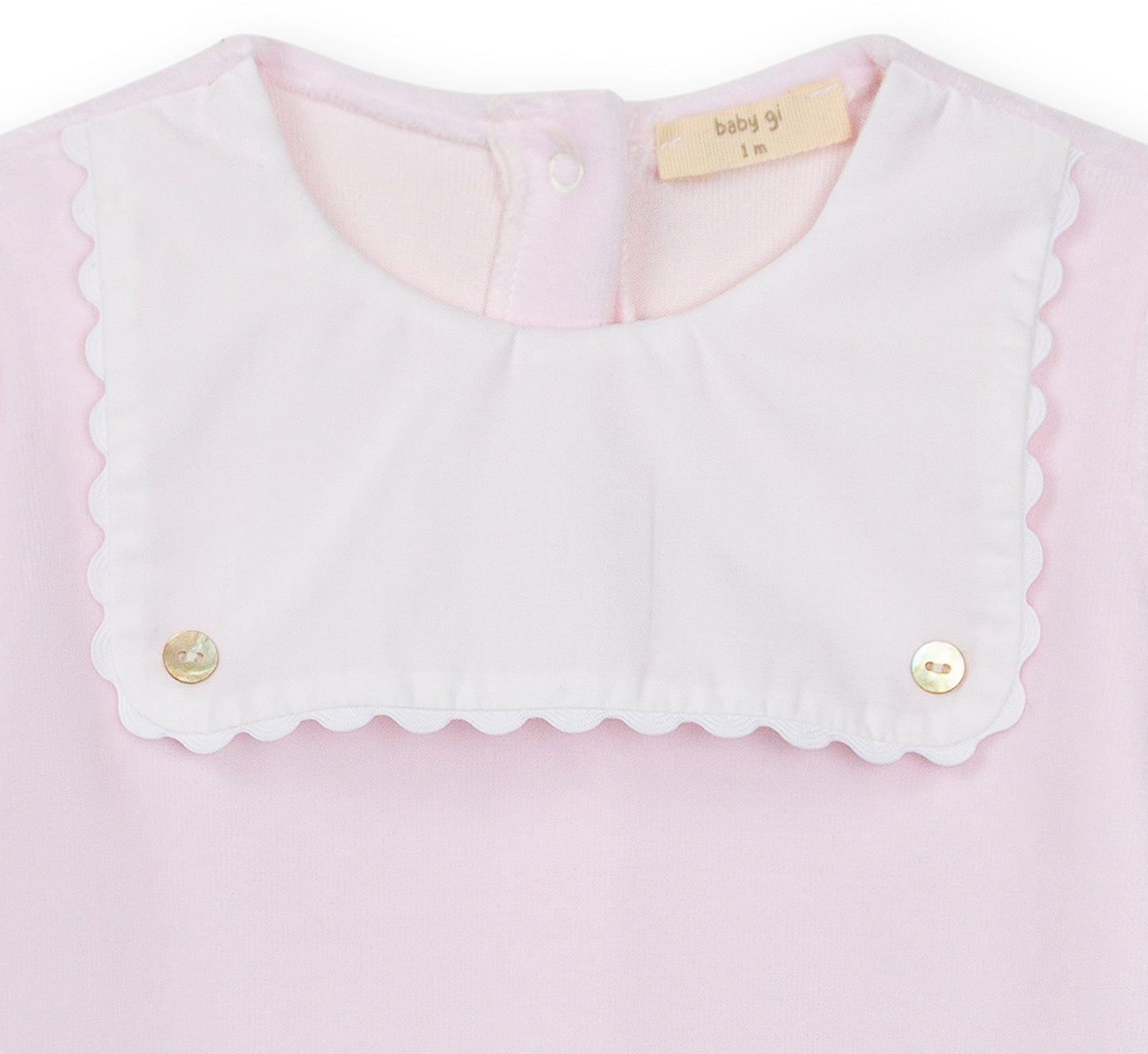 Baby Gi Pink Velour Scallop Babygrow BG510