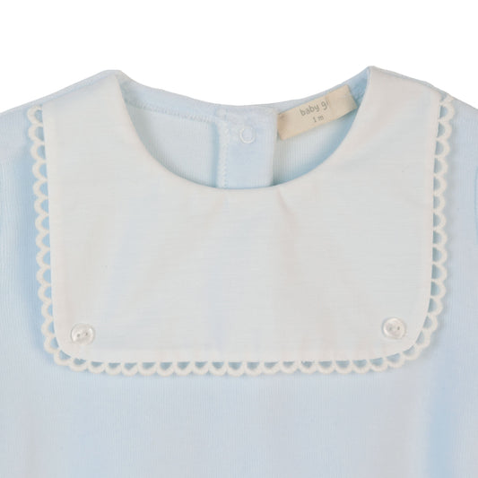 Baby Gi Boy Blue Collared Babygrow BG543