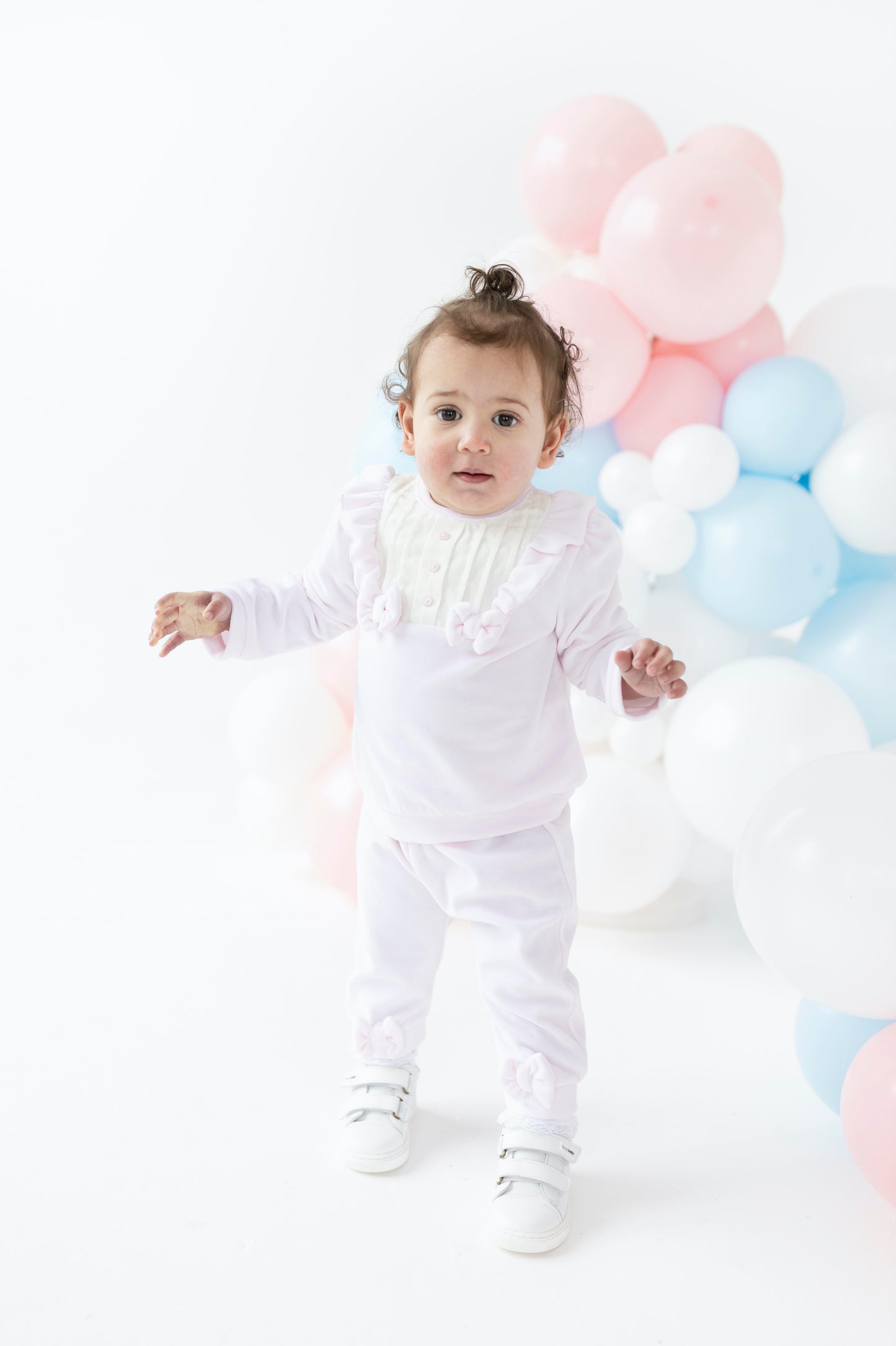 Blues Baby Girls Pink Frill Bow Tracksuit BB2208