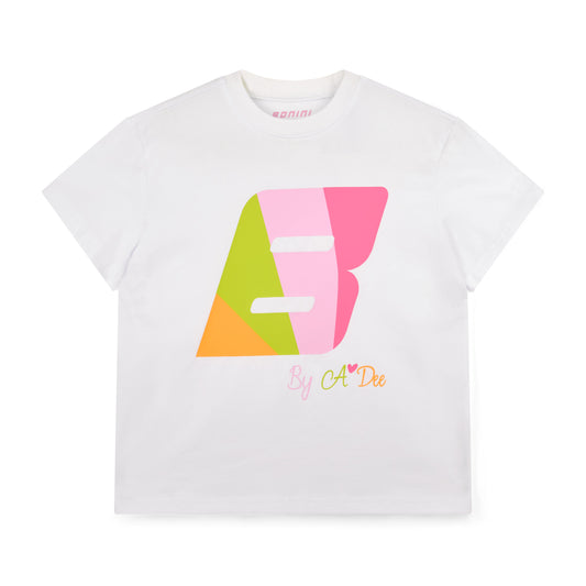 Bonini Girls White Oversized Logo T-Shirt Dynamic