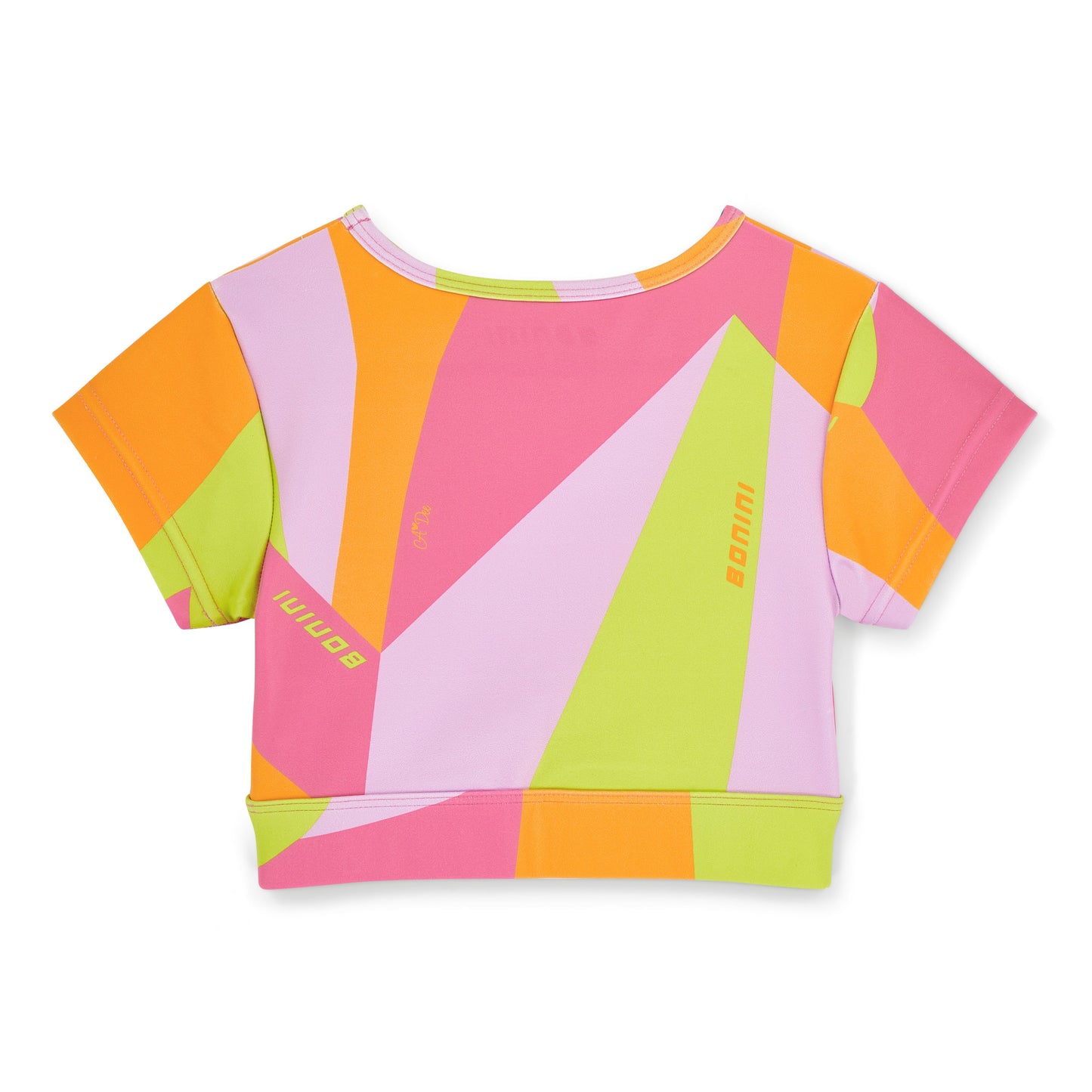 Bonini Girls Hot Pink Printed Sports Crop Top Dream