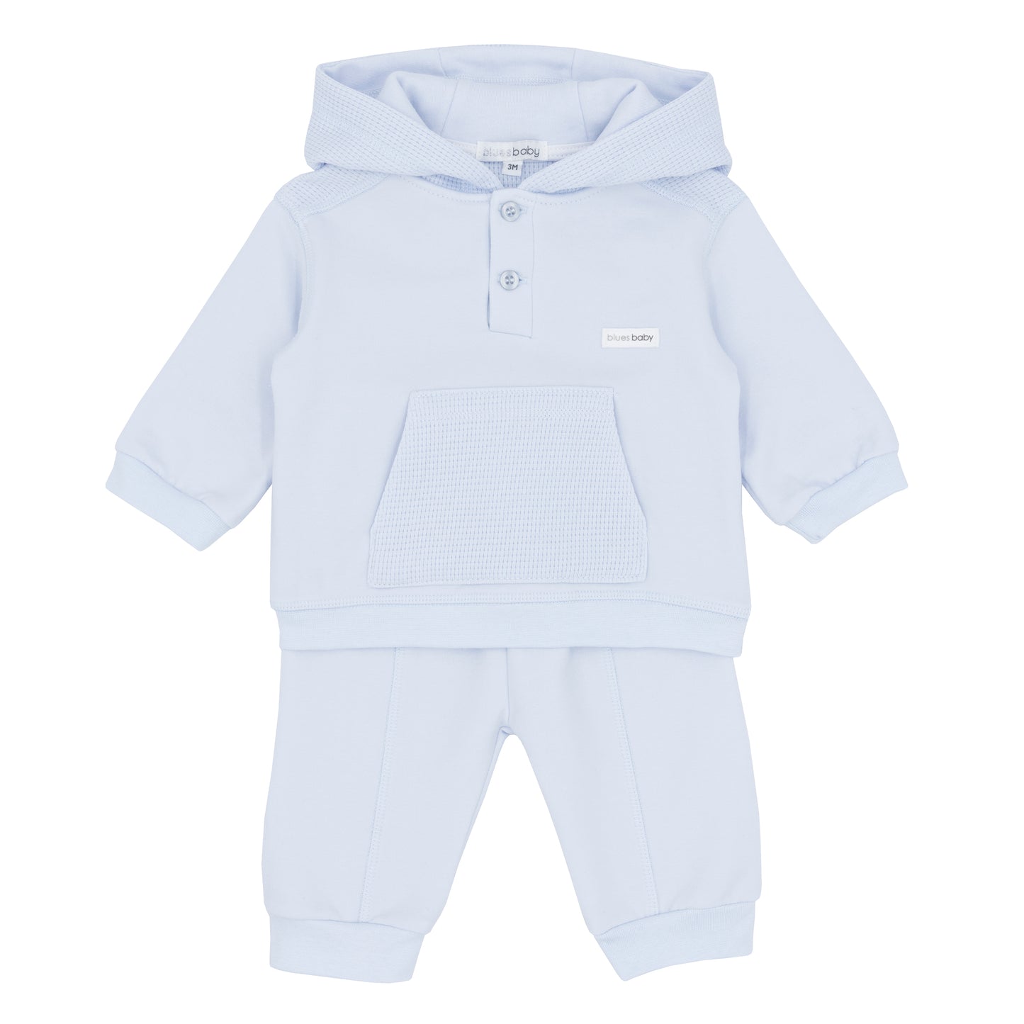 Light blue baby boy tracksuit with a hood 