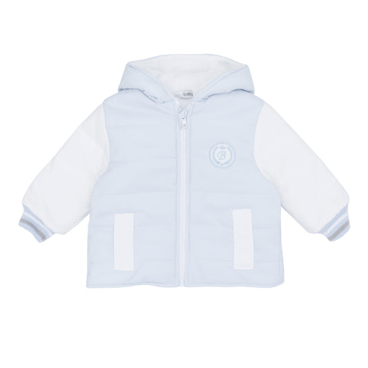 blue baby boy winter hooded quilted jacket 