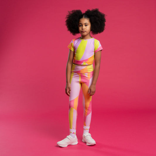 Bonini Girls Hot Pink Printed Sport Leggings Sprint
