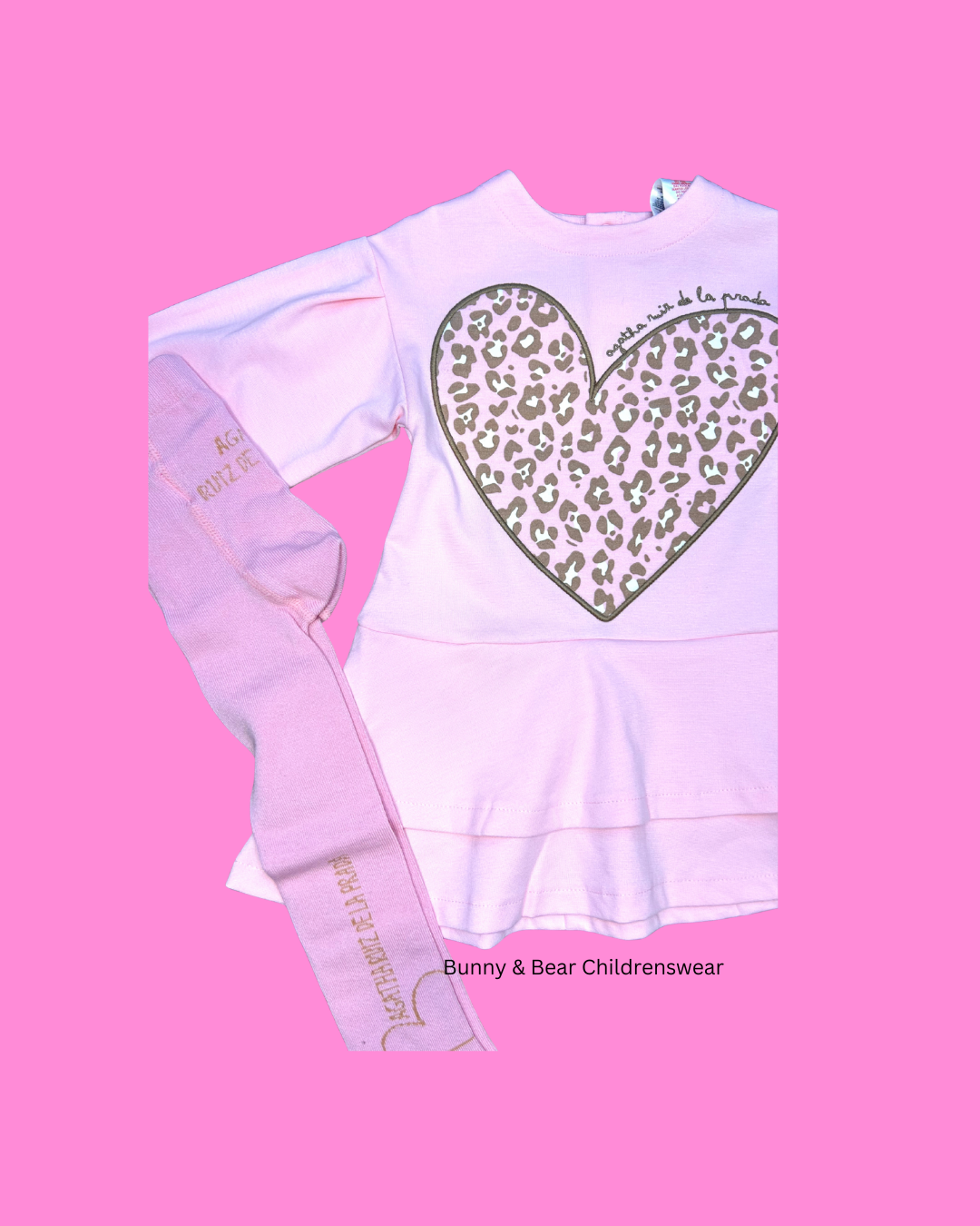 Agatha Ruiz De La Prada Pink Leopard Heart Dress & Tights 8241
