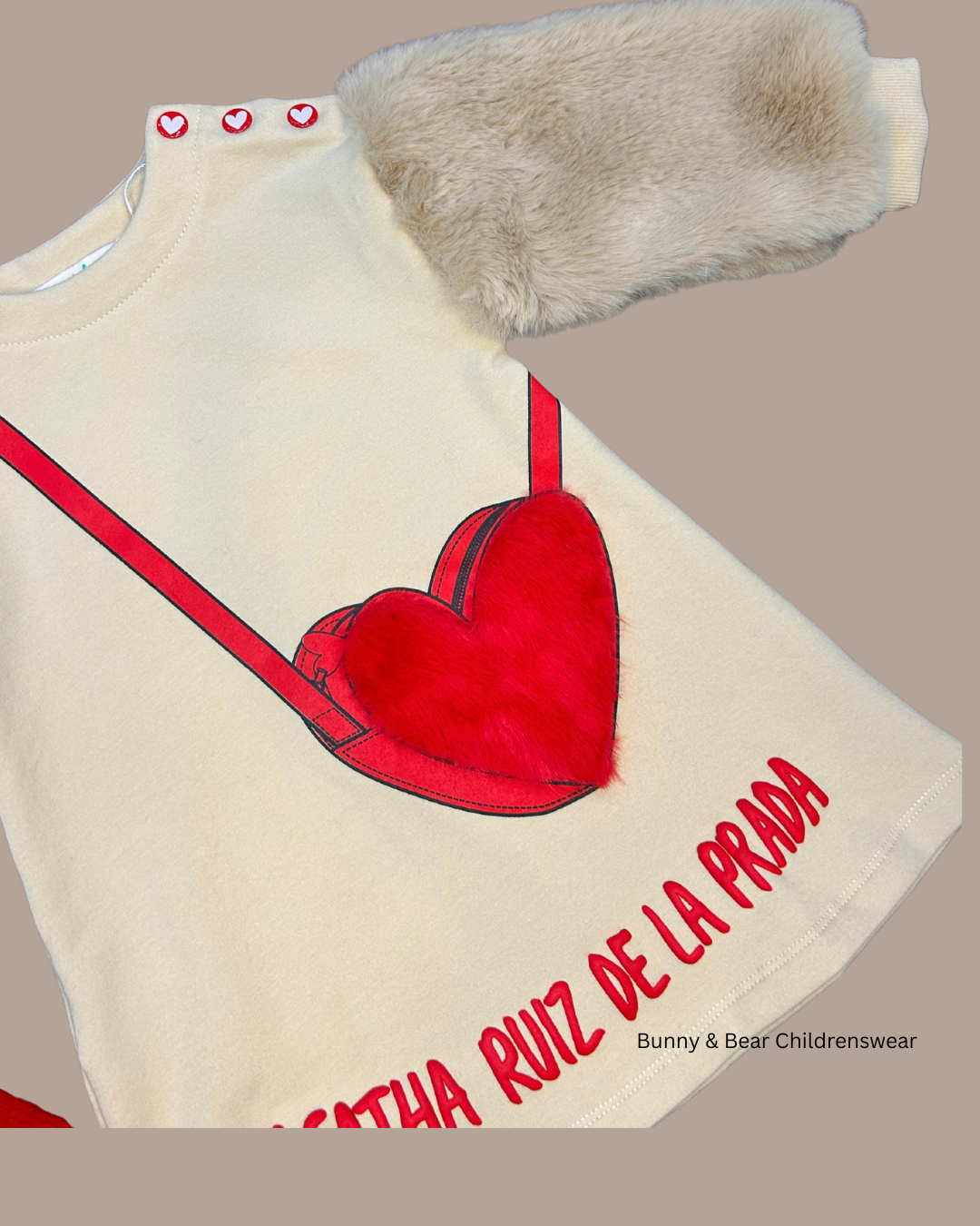 Agatha Ruiz De La Prada Beige Heart Handbag Dress & Tights 8238