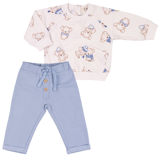 EMC Baby Boy Blue & White Fleece Set CO3706