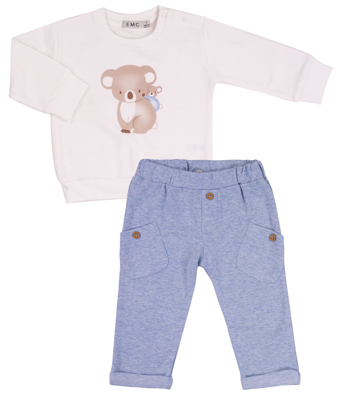 EMC Baby Boy Off White Fleece Set CO3707