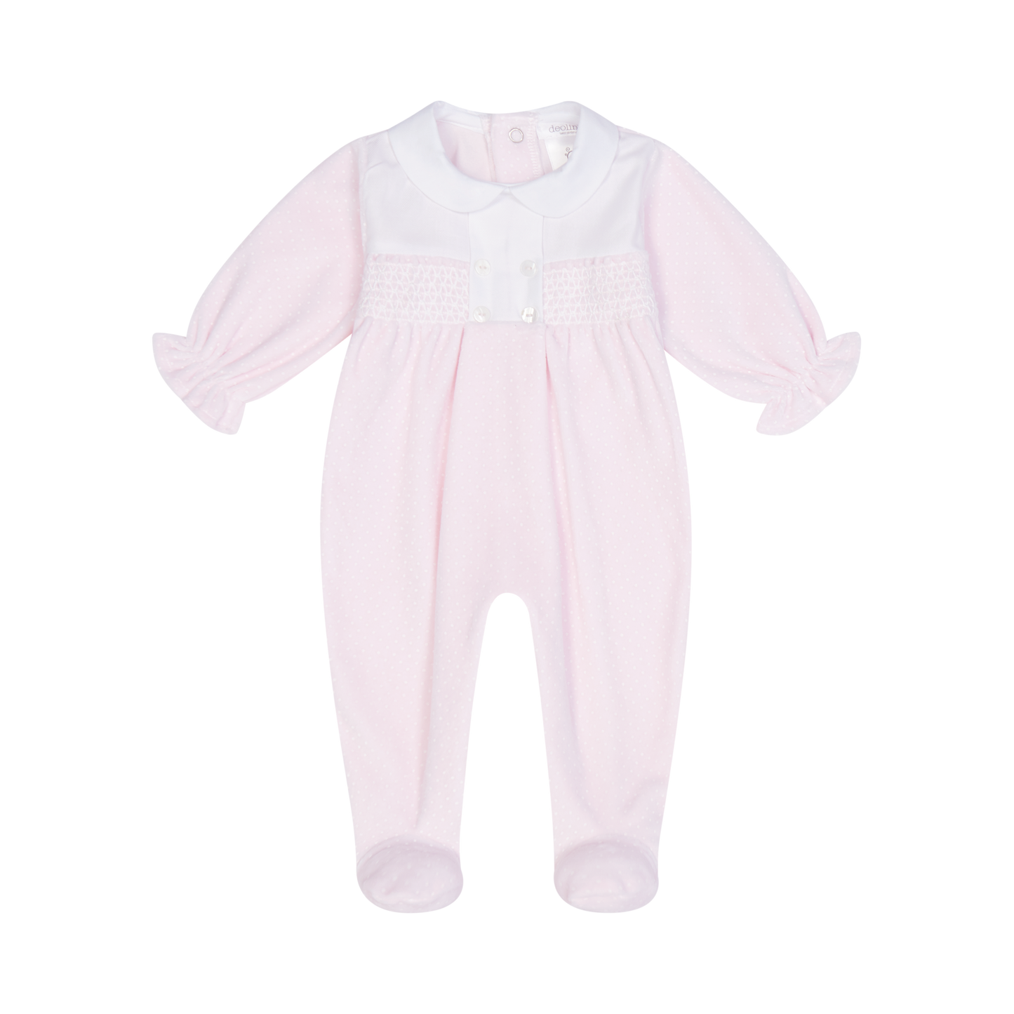 PRE ORDER Deolinda Baby Girl Pink Smock Babygrow 6131