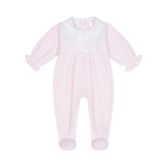 PRE ORDER Deolinda Baby Girl Pink Smock Babygrow 6131