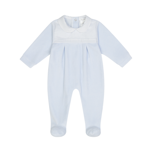 PRE ORDER Deolinda Baby Boy Blue Velour Babygrow 6132