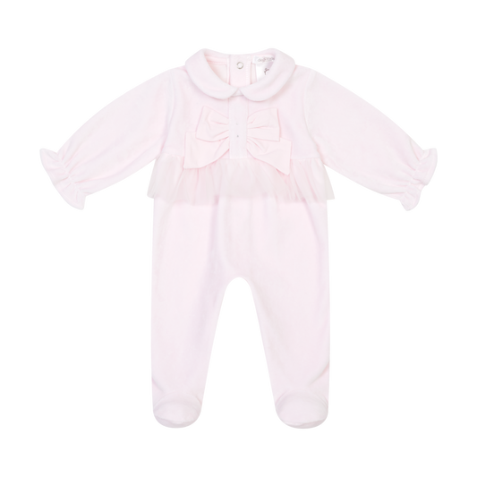 PRE ORDER Deolinda Baby Girl Pink Tulle bow Babygrow 6133
