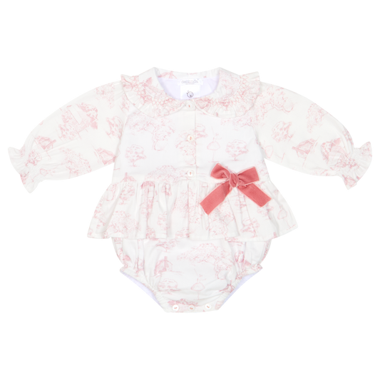 PRE ORDER Deolinda Baby Girl Pink Printed Romper 6501