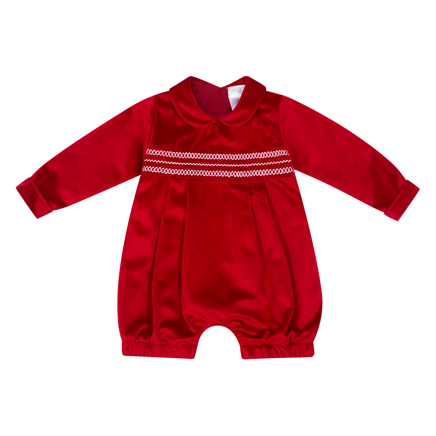 PRE ORDER Deolinda Baby Boy Red Velour Romper 6505