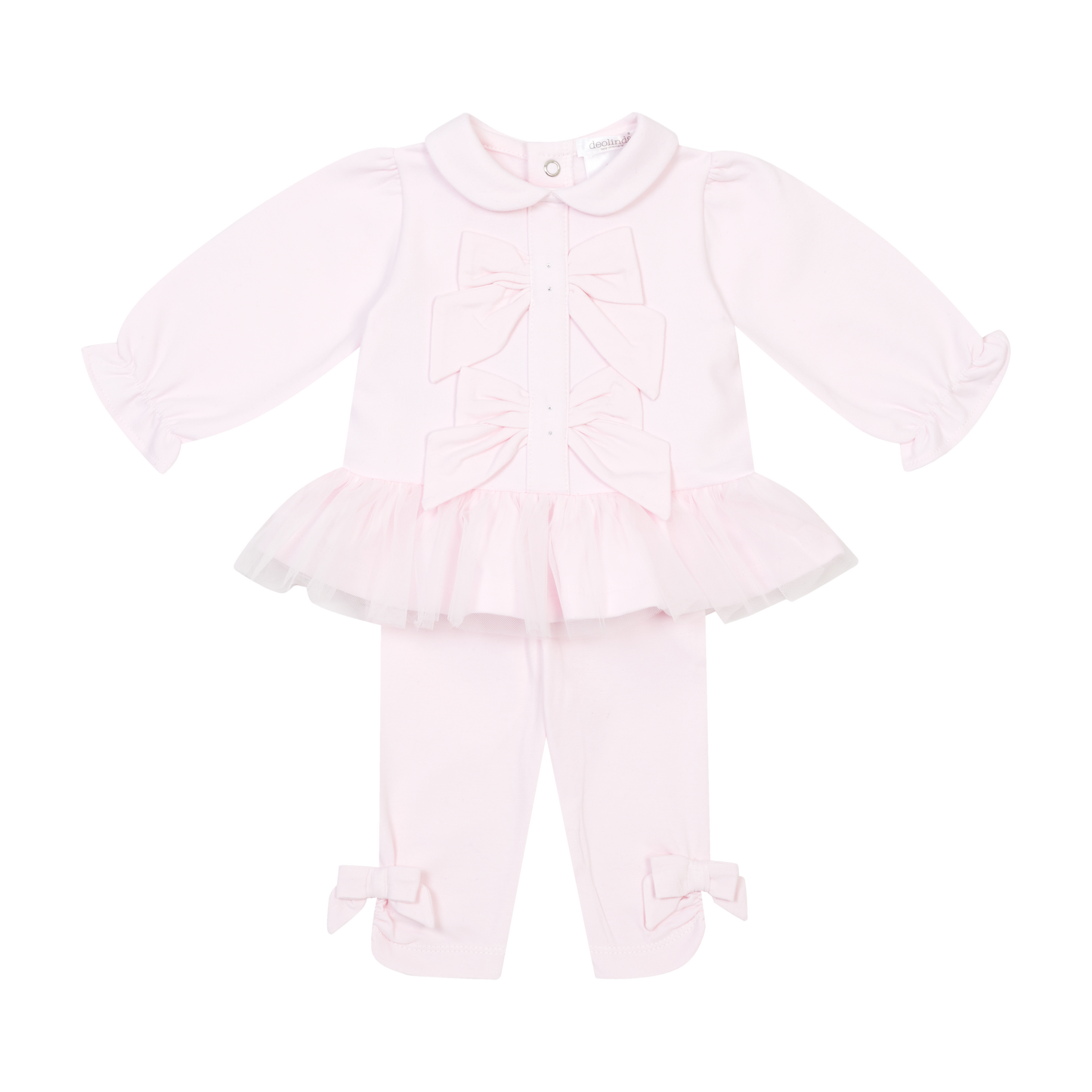 PRE ORDER Deolinda Baby Girl Pink Bow Legging Set 6726