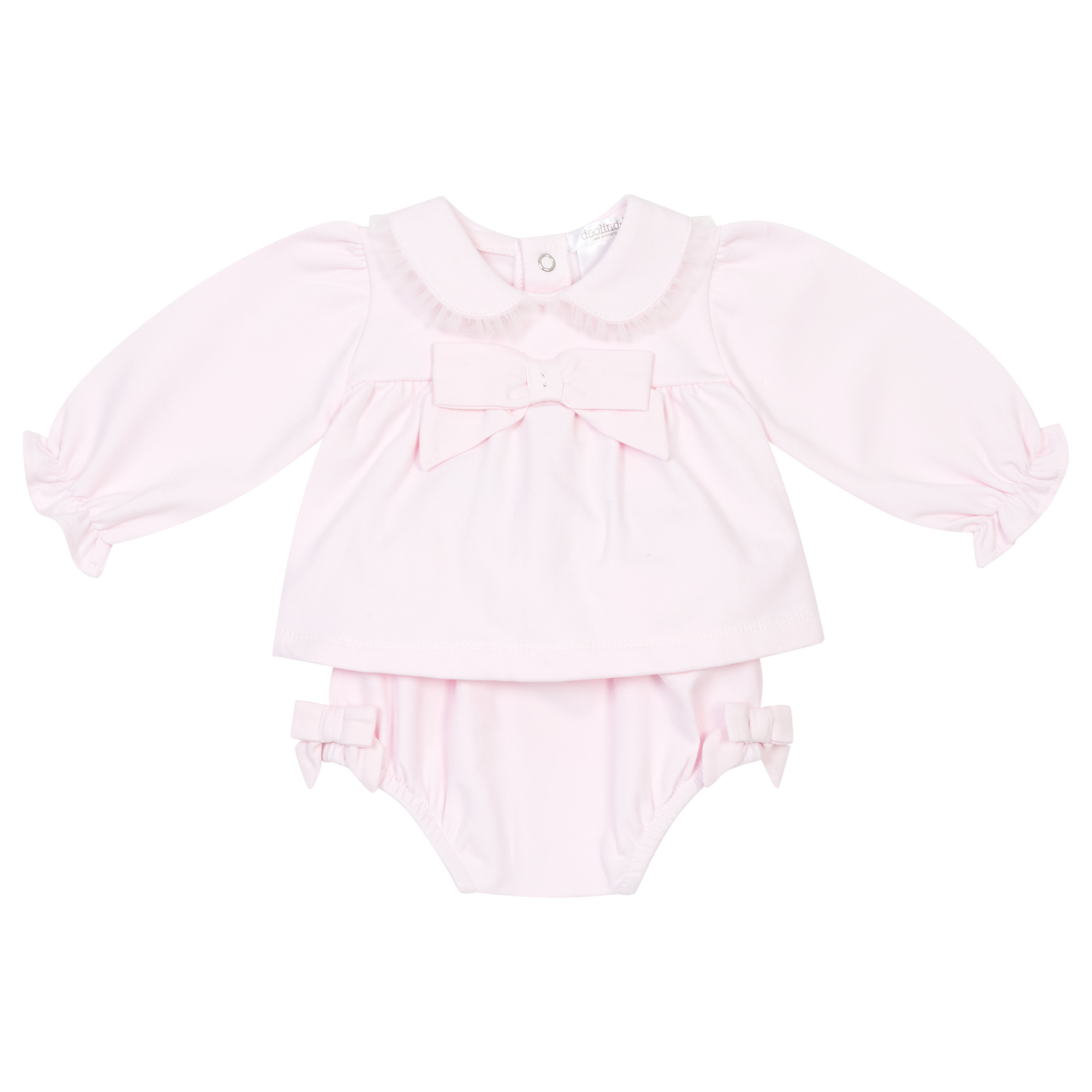 PRE ORDER Deolinda Baby Girl Pink Bow Tulle Pant Set 6728