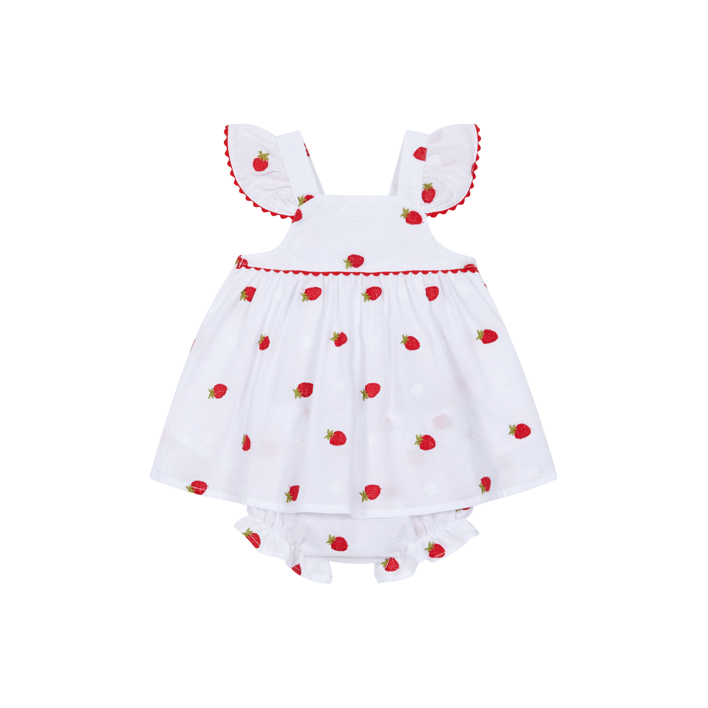 PRE ORDER Deolinda White Strawberry Dress & Bloomer Set 6306