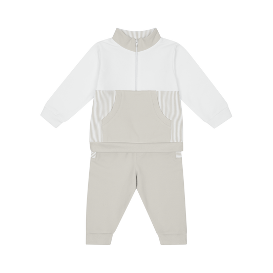 Deolinda Baby Boy Beige Quarter Zip Tracksuit 25904