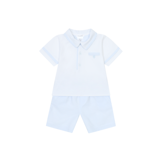 Deolinda Boy's Blue Stripe Short Set 25808