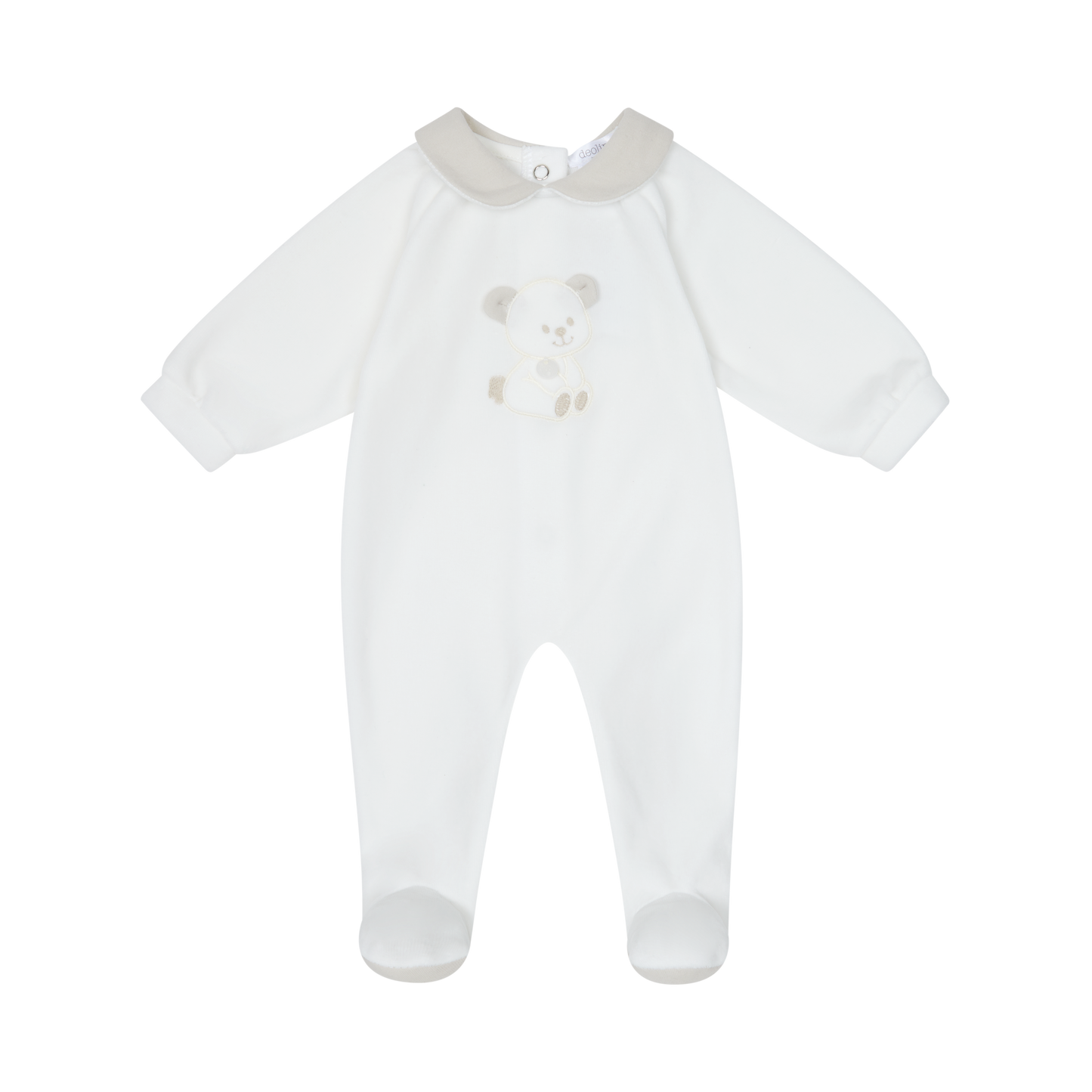 Deolinda Unisex Baby Cream Velour Babygrow 25117